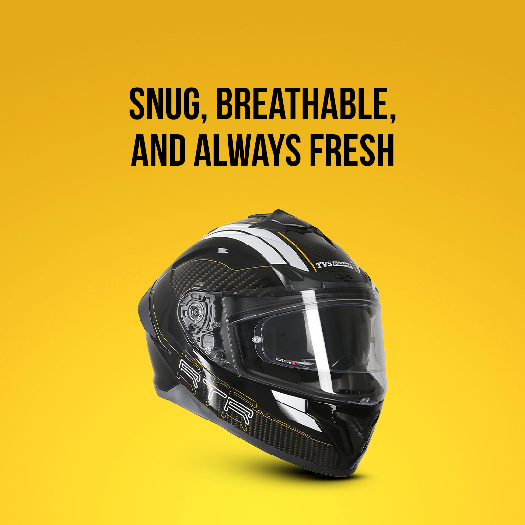 TVS Racing Hurricane Helmet Full-Face, Aerodynamic Design